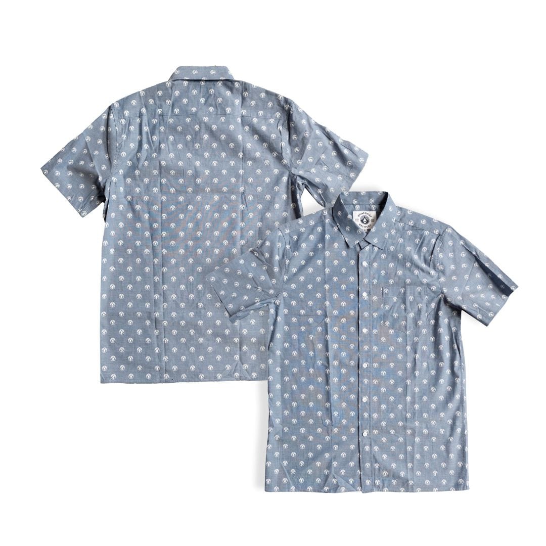 Skull Drop Chambray Camp Button Down