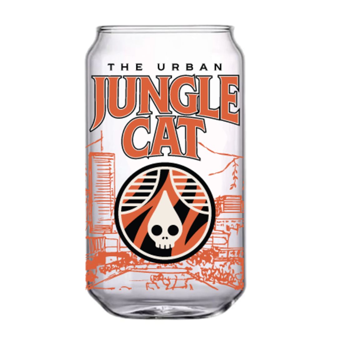 Urban Jungle Cat Can Glass