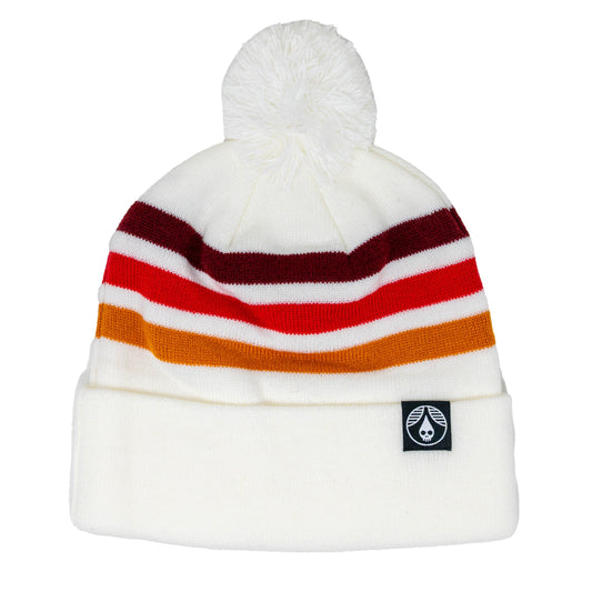 White Warm Gradient Pom Beanie