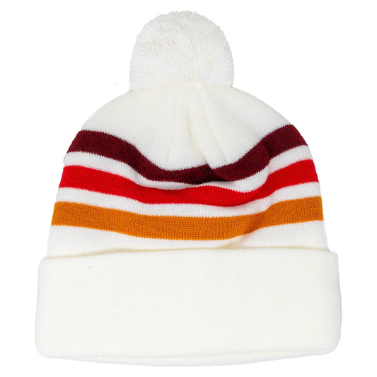 White Warm Gradient Pom Beanie