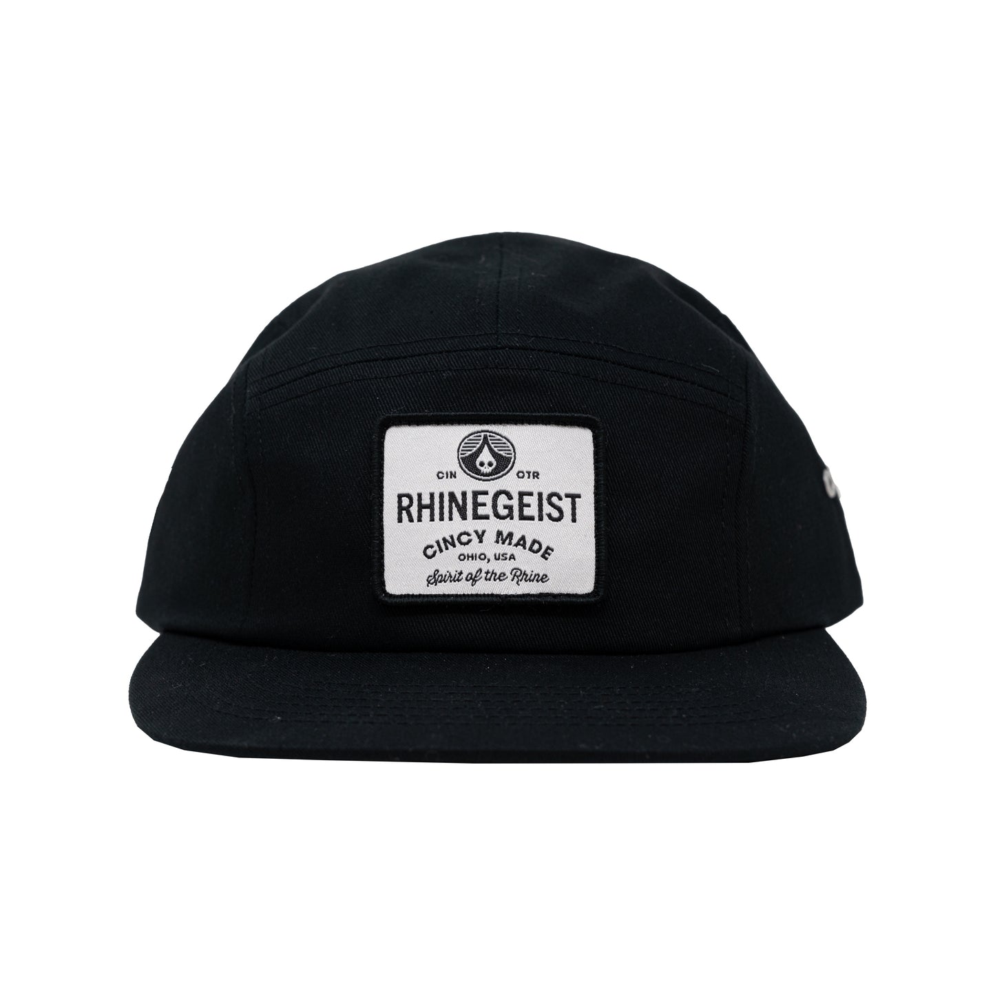 Black 5 Panel Patch Hat