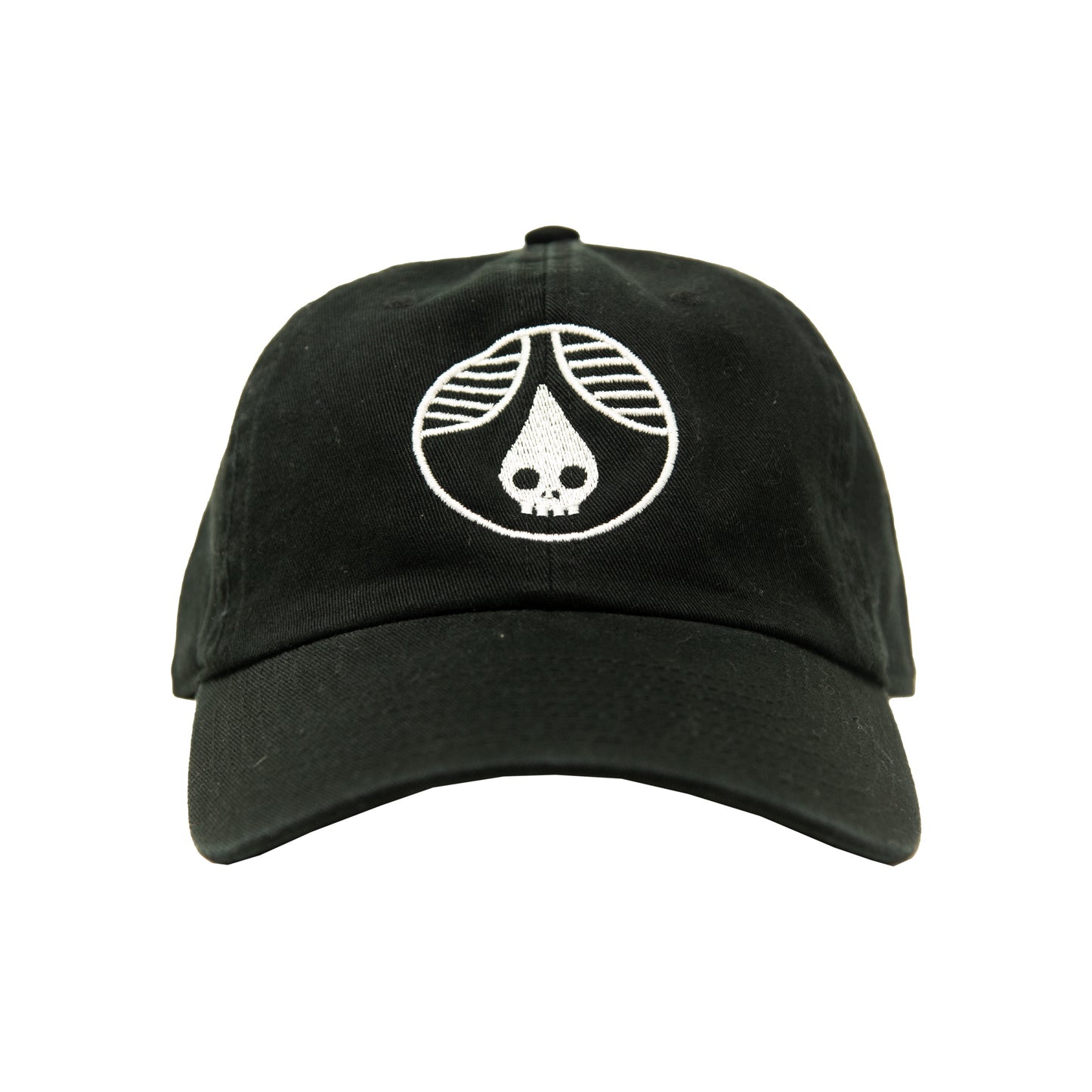 Black White Embroidered Dad Hat