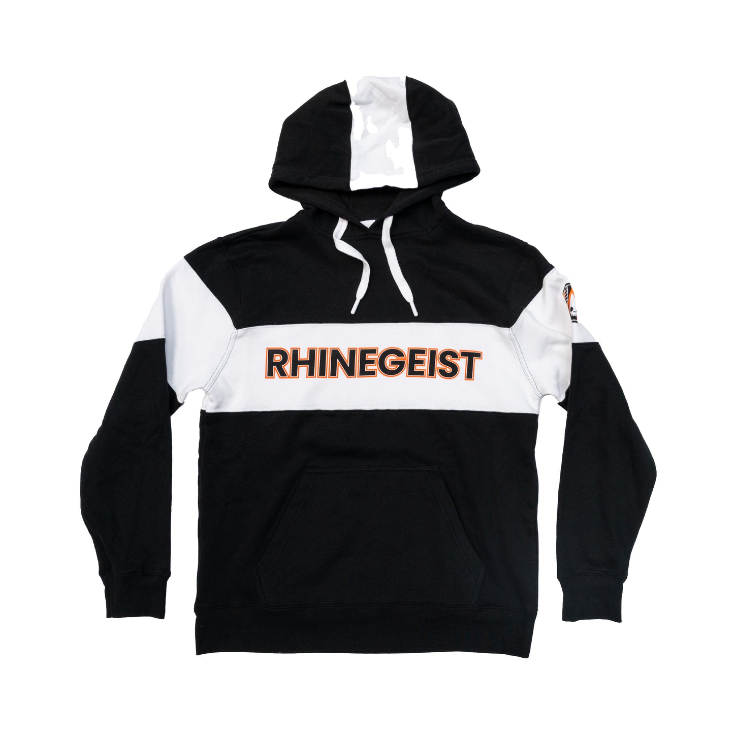 Black White Jungle Cat Color Block Hoodie