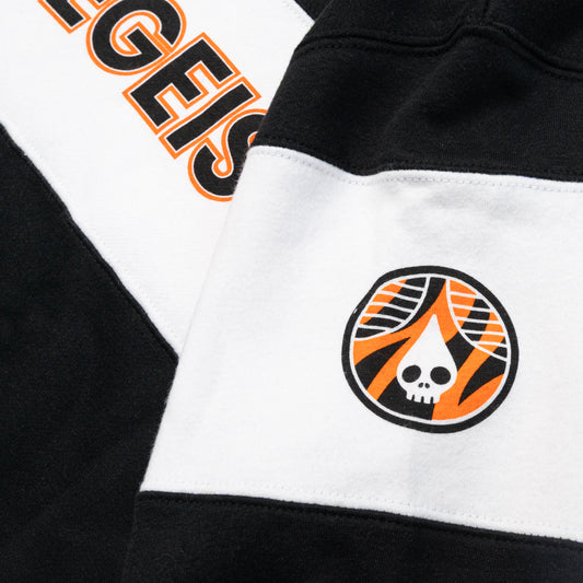 Black White Jungle Cat Color Block Hoodie