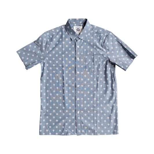 Skull Drop Chambray Camp Button Down