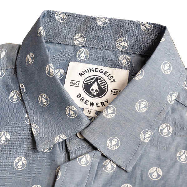 Skull Drop Chambray Camp Button Down Rhinegeist