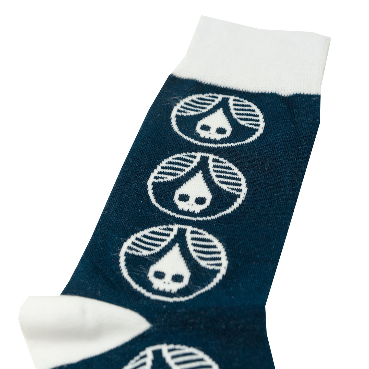 Navy Skull Drop Sock