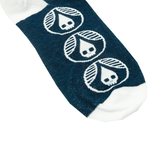 Navy Skull Drop Sock