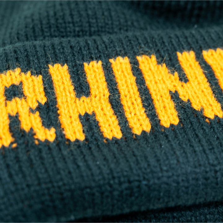 Rhinegeist Headwear Orange Text Beanie