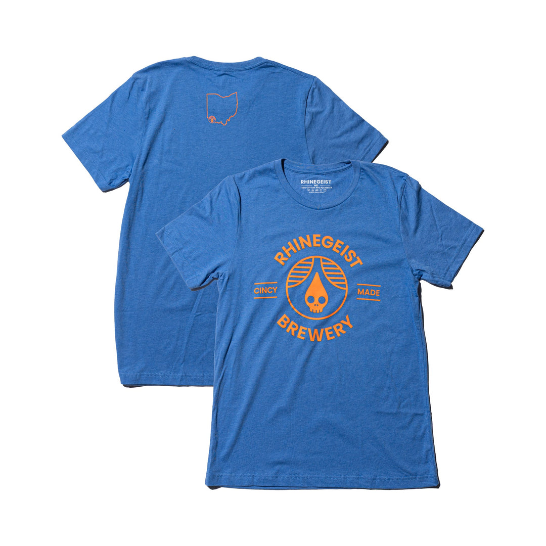 Rhinegeist Shirt Blue Orange Cincy Made T-Shirt