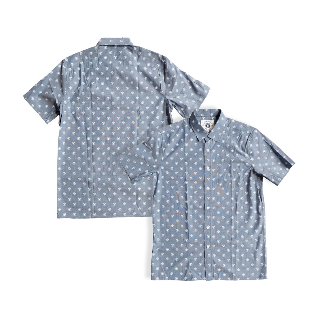 Skull Drop Chambray Camp Button Down