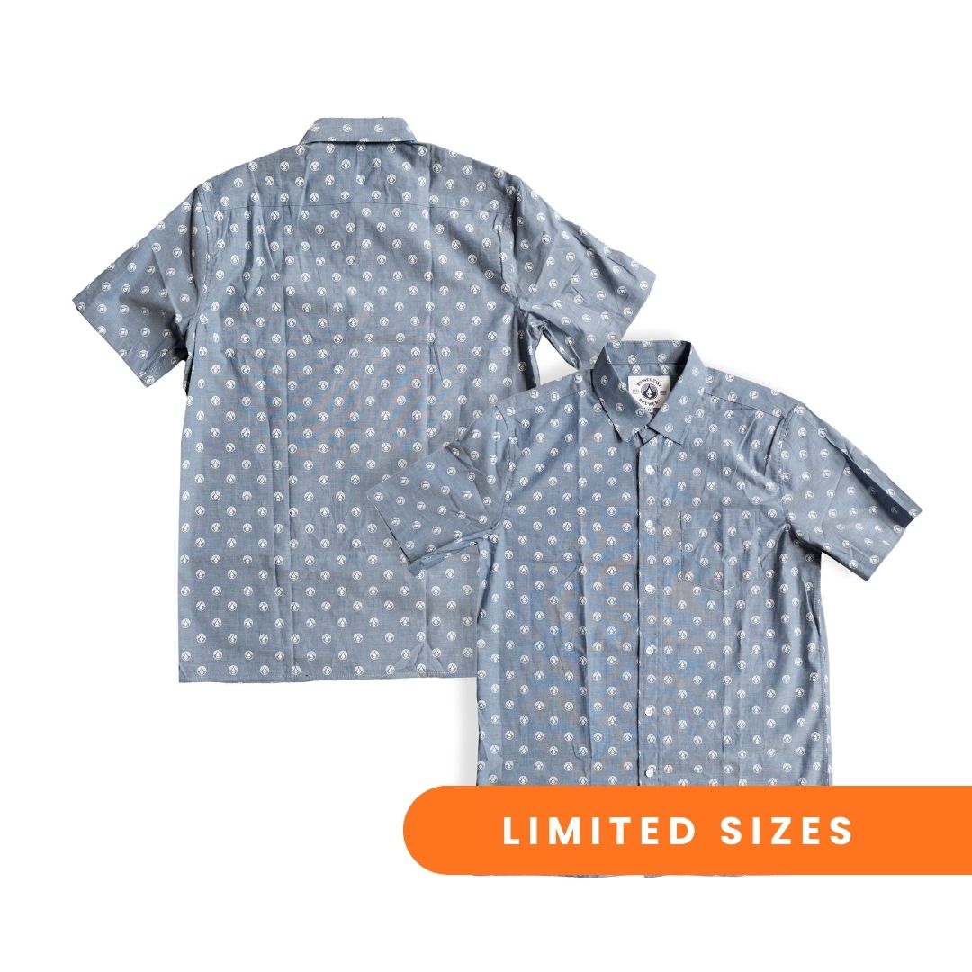 Skull Drop Chambray Camp Button Down