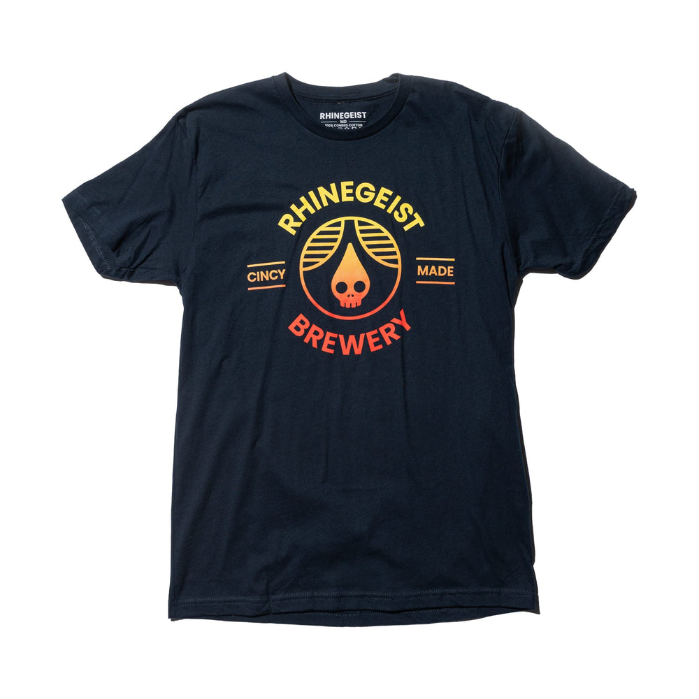 Rhinegeist Shirt Navy Sunset Gradient Cincy Made T-Shirt