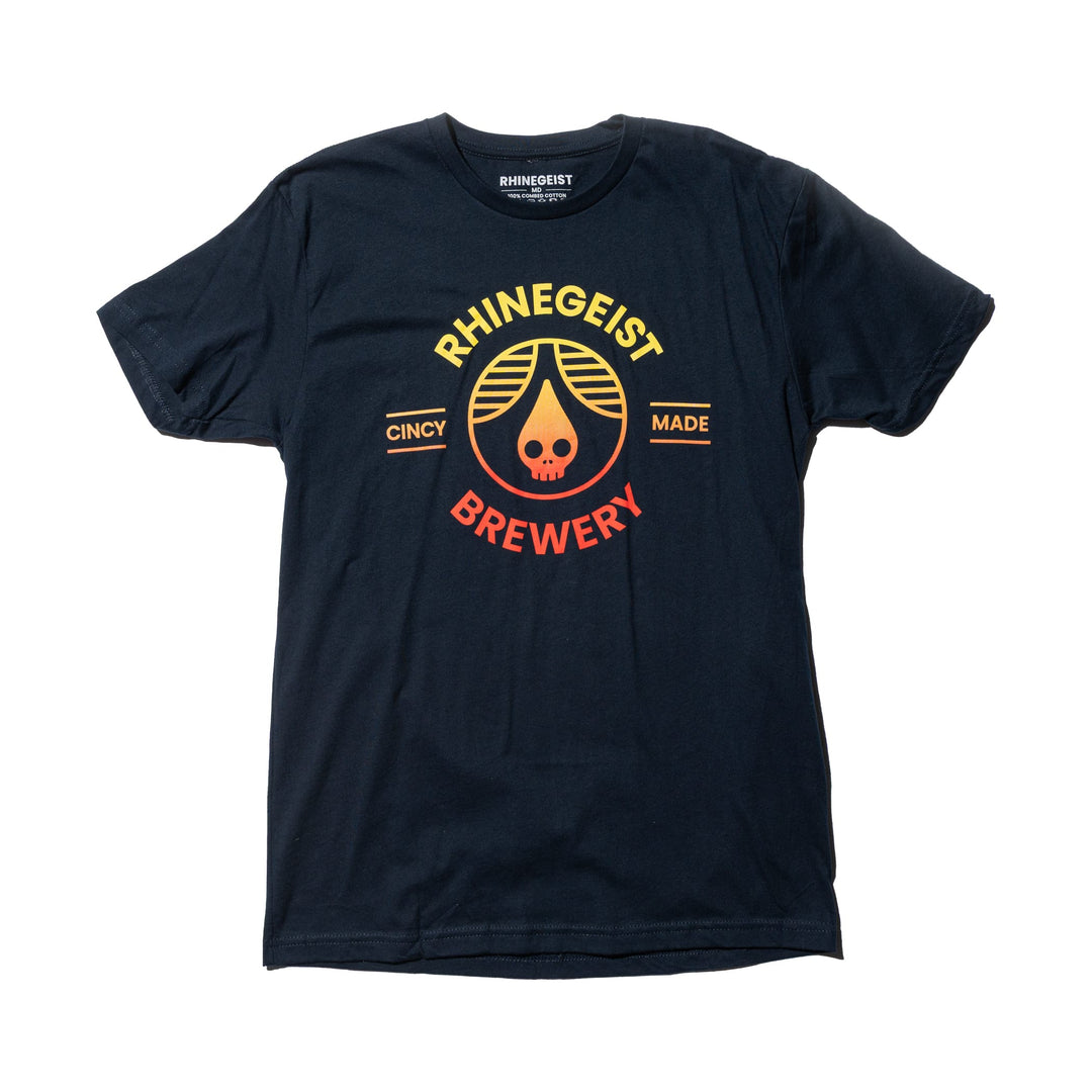 Rhinegeist Shirt Navy Sunset Gradient Cincy Made T-Shirt