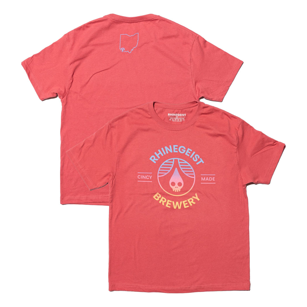 Rhinegeist Shirt Red Sunrise Cincy Made T-Shirt