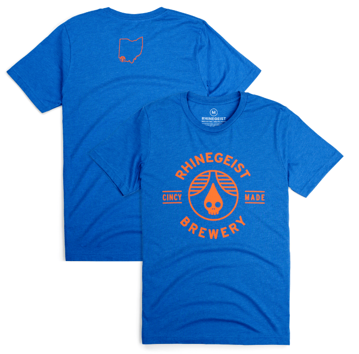 Rhinegeist Shirt Blue Orange Cincy Made T-Shirt