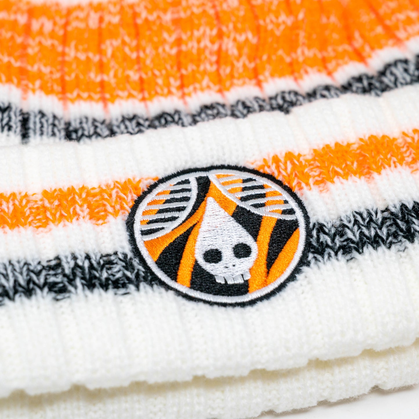 White Jungle Cat Pom Beanie