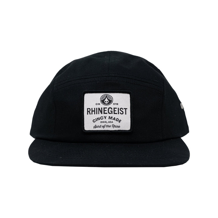 Rhinegeist Headwear Black 5 Panel Patch Hat