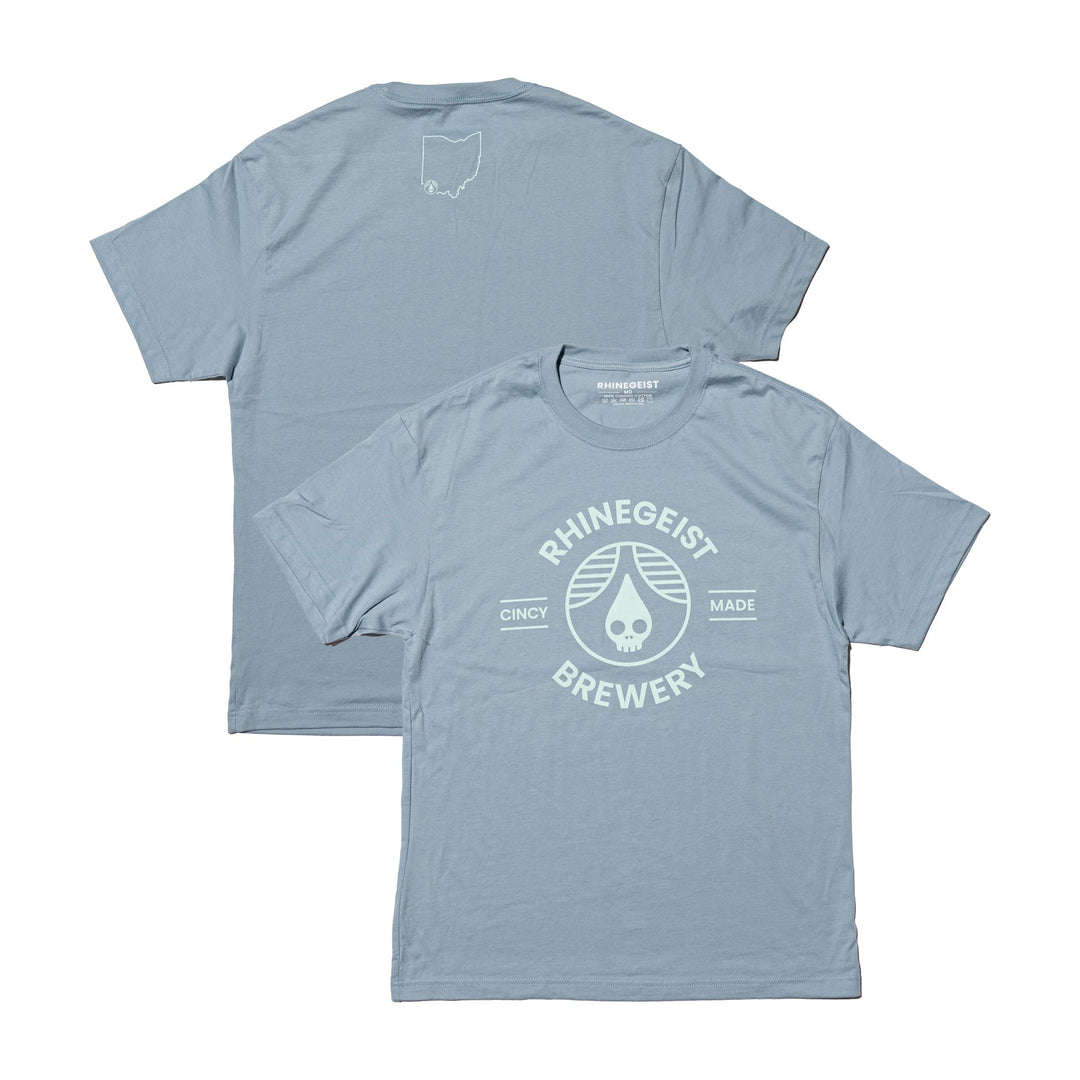 Rhinegeist Shirt Blue Aqua Cincy Made T-Shirt