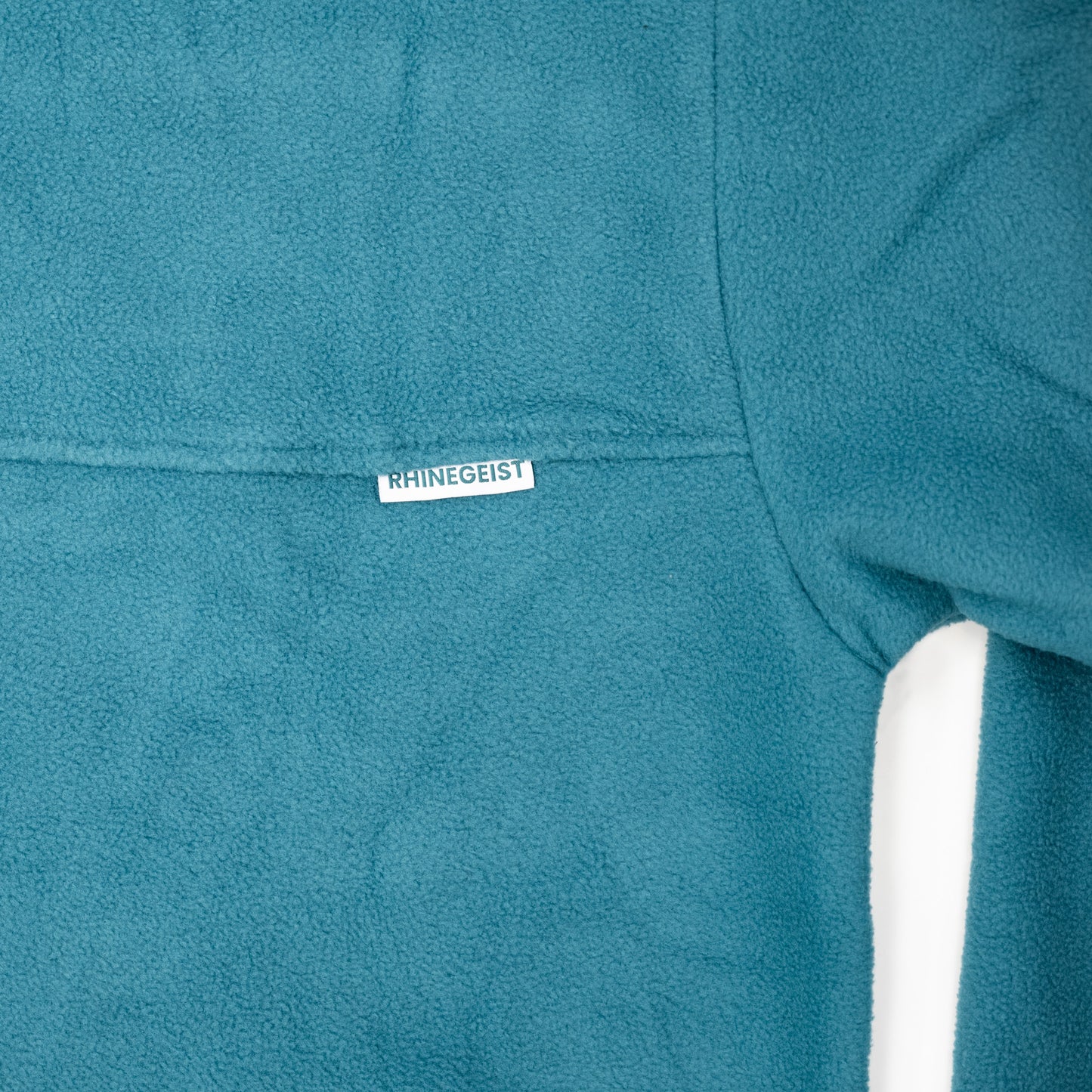 Teal White Zip Pocket Pullover Fleece