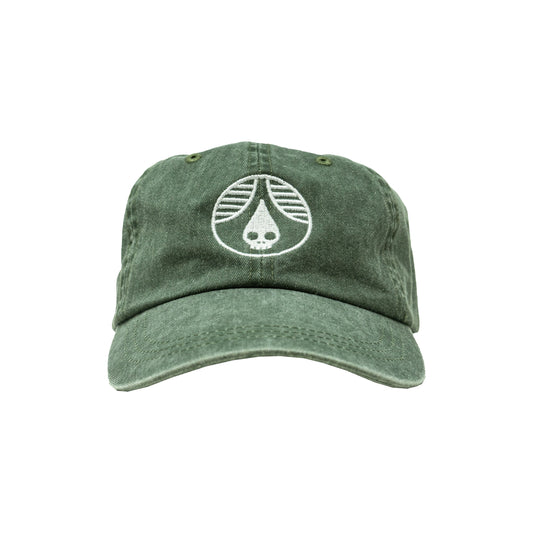 Olive Green/White Embroidered Hat