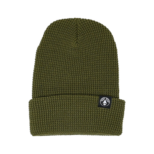 Military Green Waffle Knit Beanie