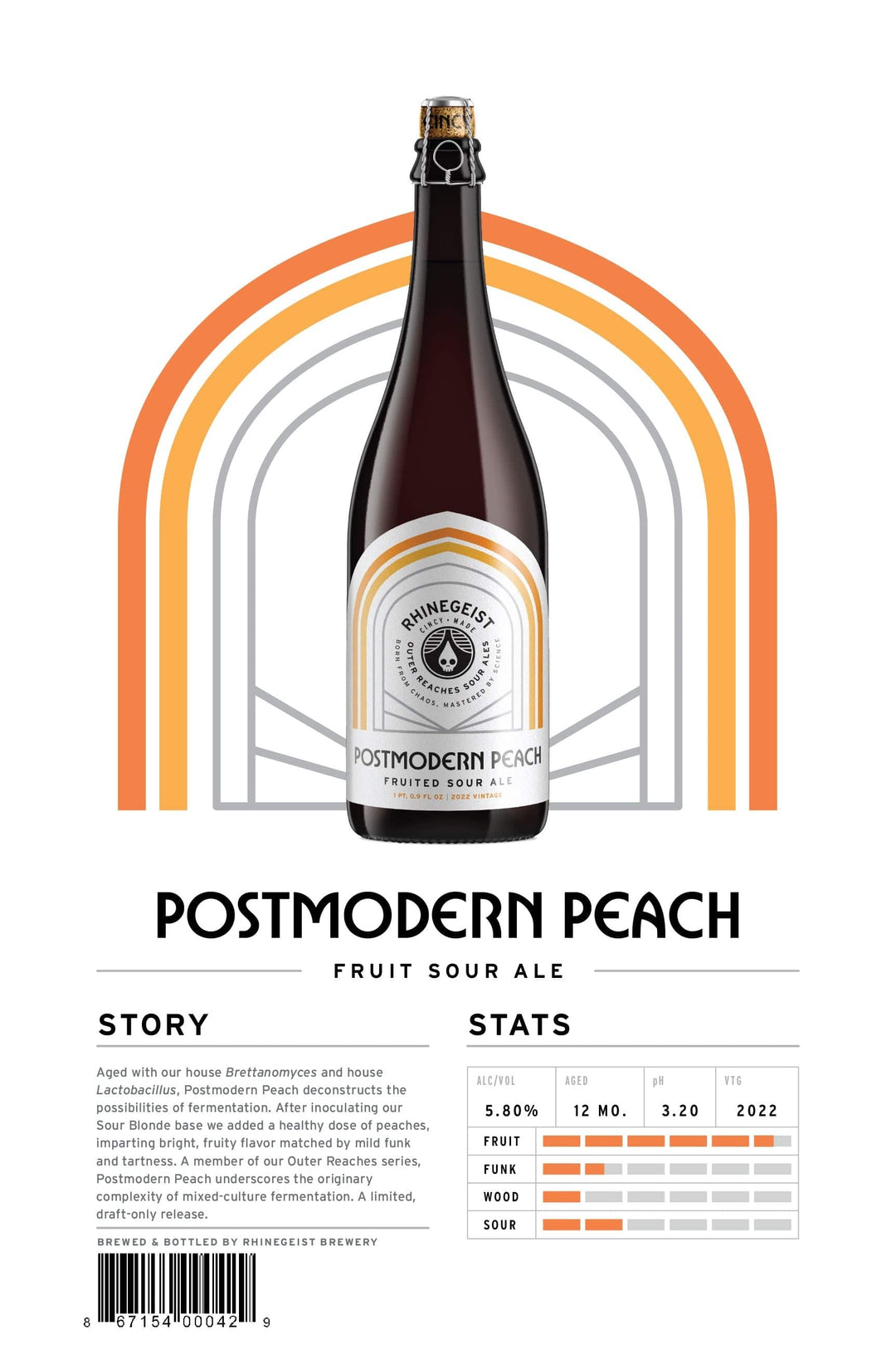 Rhinegeist Beverage Postmodern Peach - Fruited Sour Ale