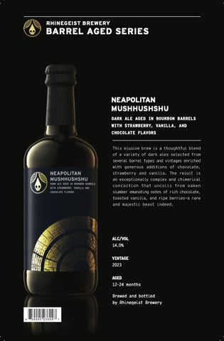 Neapolitan Mushhushshu - Dark Ale Aged in Bourbon Barrels with Strawberry, Vanilla and Chocolate Flavors