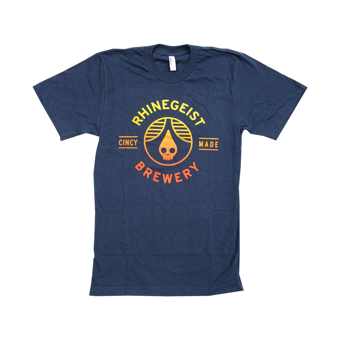 Rhinegeist Shirt Navy Sunset Gradient Cincy Made T-Shirt