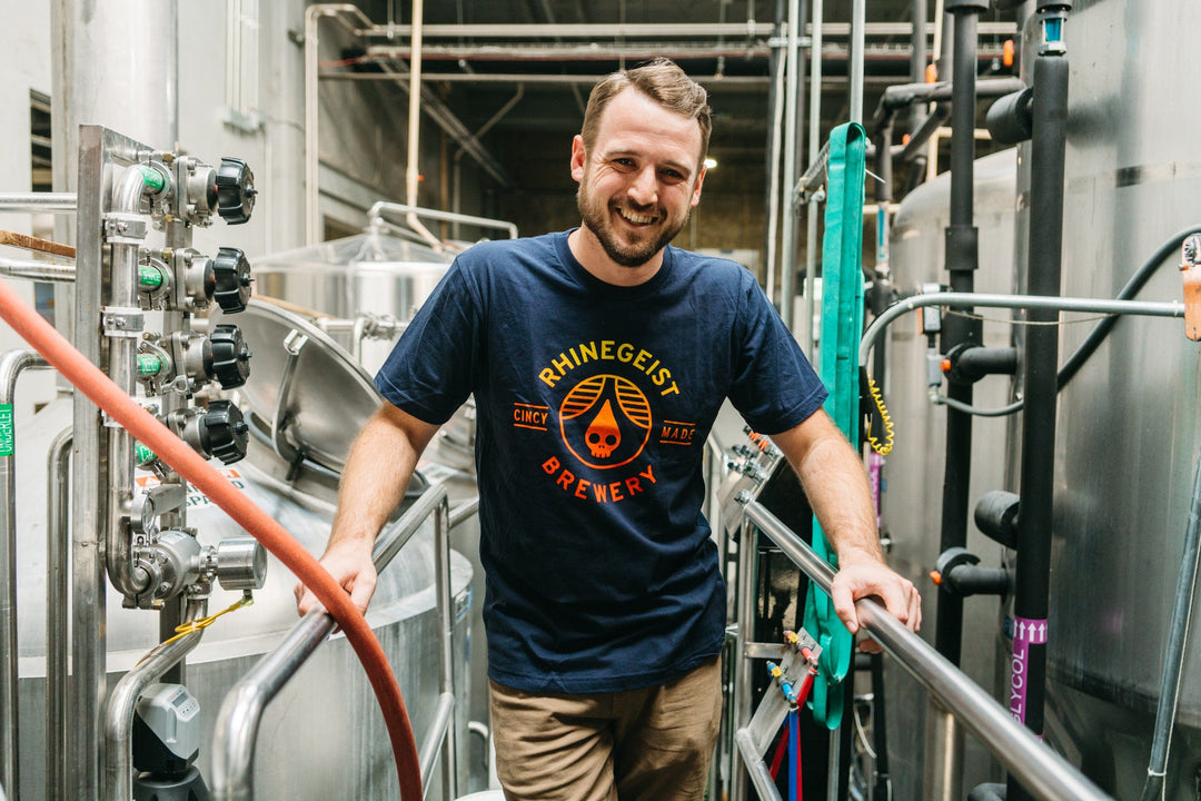 Rhinegeist Shirt Navy Sunset Gradient Cincy Made T-Shirt